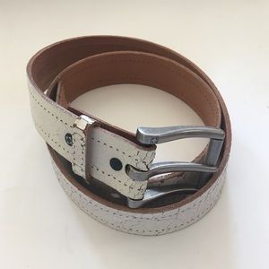Kenneth Cole White Crackle Leather Belt